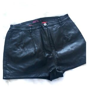 Motel rocks vegan black leather shorts